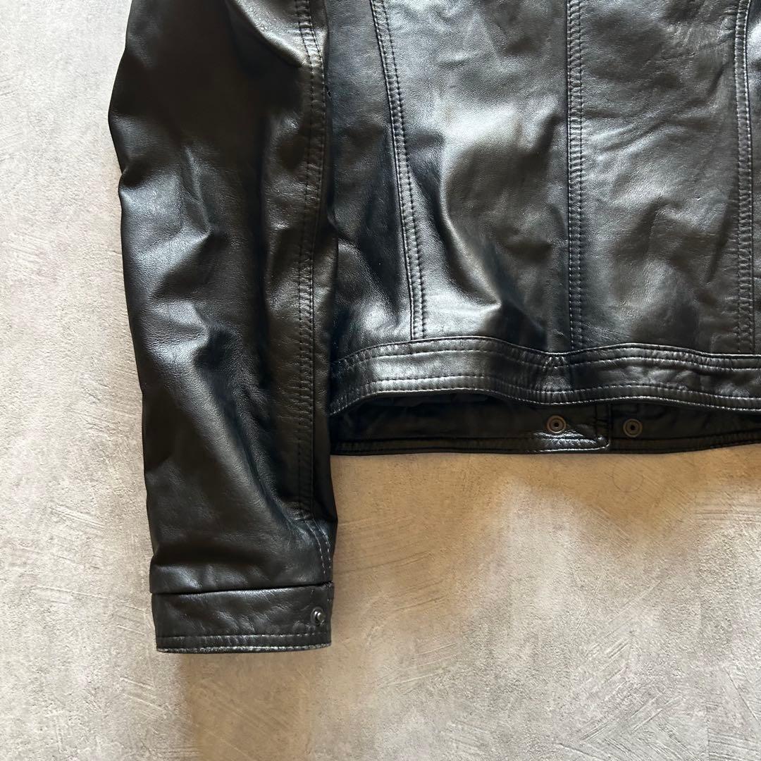 ジャケット・アウター archive grunge leather jacket y2k black