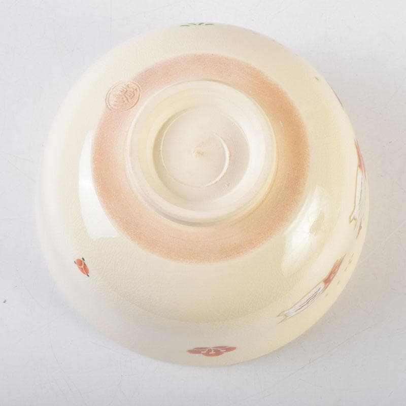 茶道具　山本蓼作　色絵　亥親子文　干支　茶碗　共布共箱　C　8773