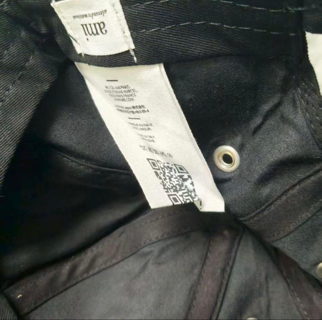 AMI PARIS ロゴ刺繍 キャップ ブラック（Black）