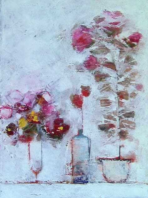 油絵 菅家令子 絵 絵画 インテリア uF6-071102 花