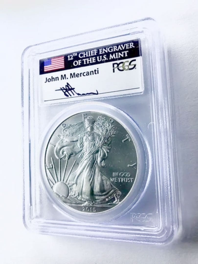 【PCGS最高鑑定】2015年イーグル銀貨　サイン入り