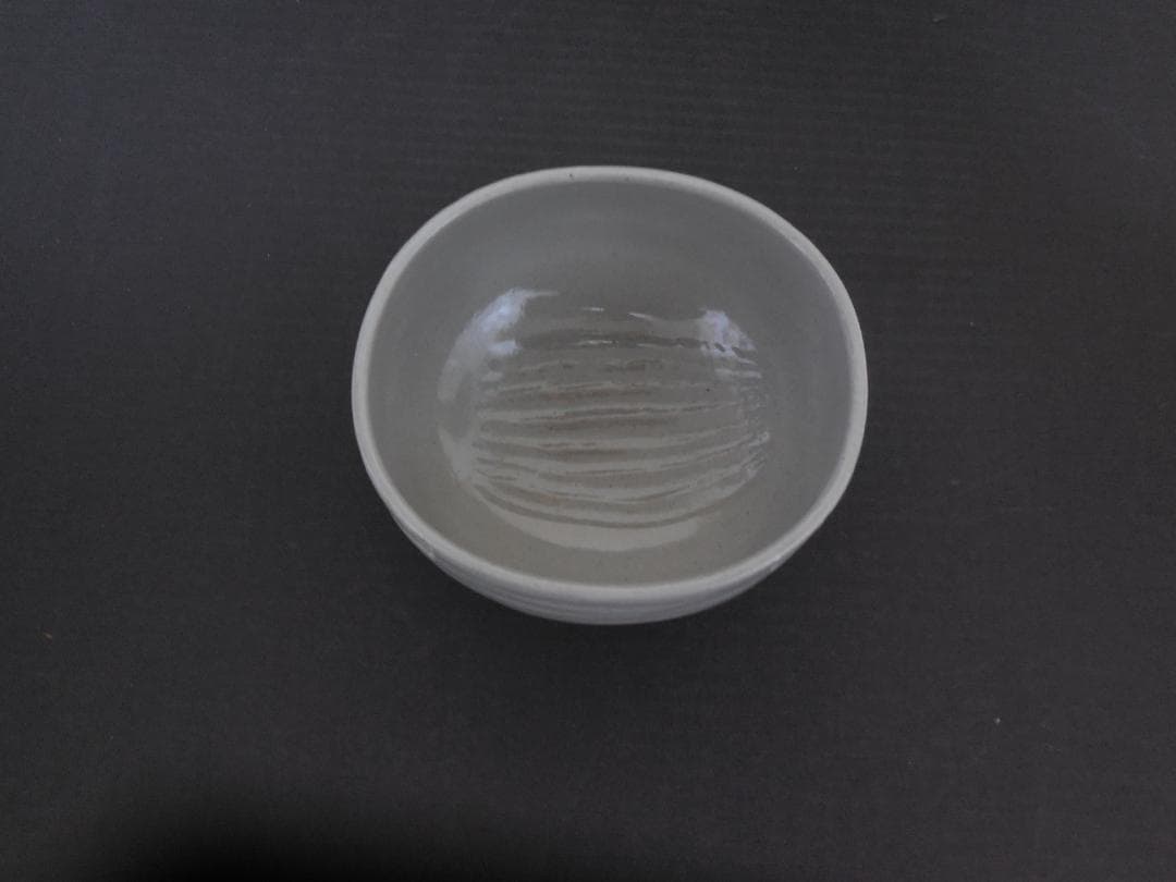 茶道具　　膳所焼 三島写　俵茶碗　 岩崎新定 陽炎園