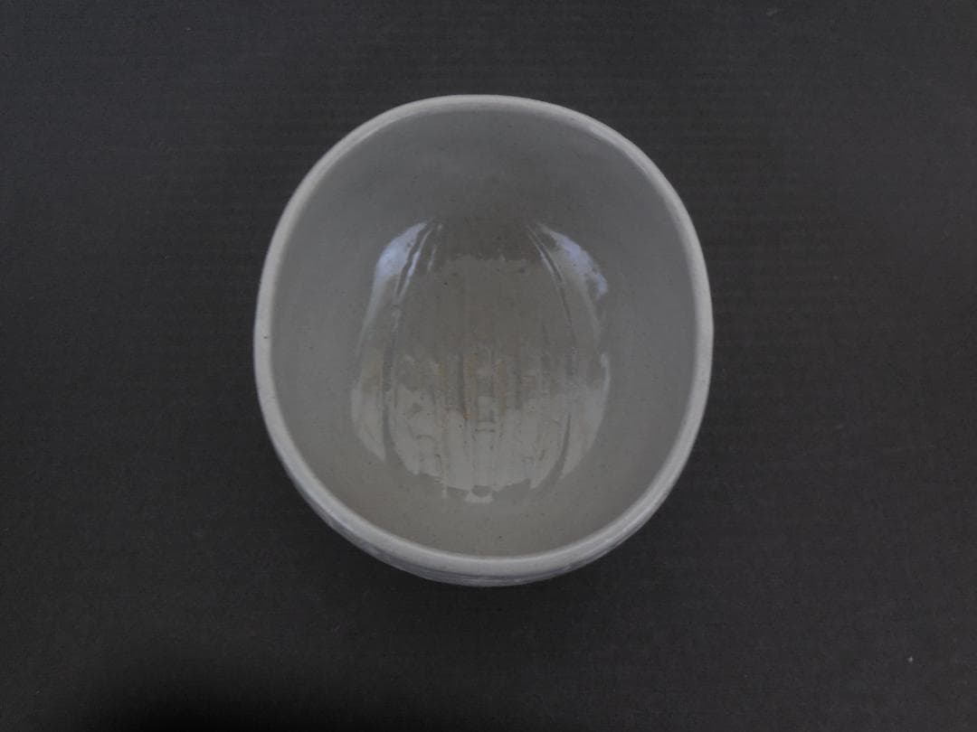 茶道具　　膳所焼 三島写　俵茶碗　 岩崎新定 陽炎園