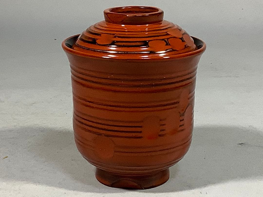 亀甲根来塗　小吸物椀　葵春　茶会席　茶道具