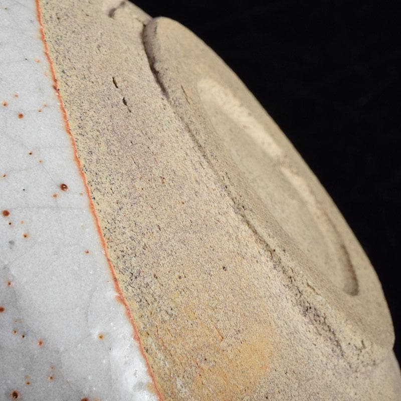 りん　茶道具　志野焼　人間国宝　荒川豊蔵作　沓茶碗　時代箱　V　R9380