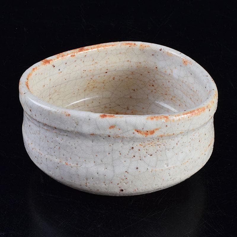 りん　茶道具　志野焼　人間国宝　荒川豊蔵作　沓茶碗　時代箱　V　R9380