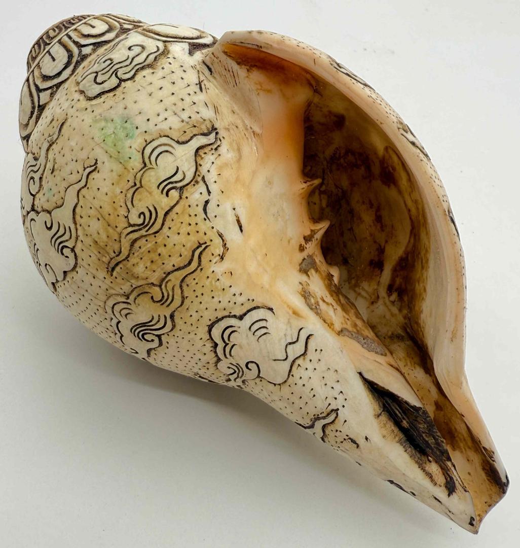 ◆チベット密教法具　法螺貝（シャンカ）ミラレパ-1