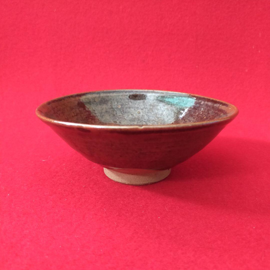 茶道茶碗　膳所焼　平茶碗【中古美品】