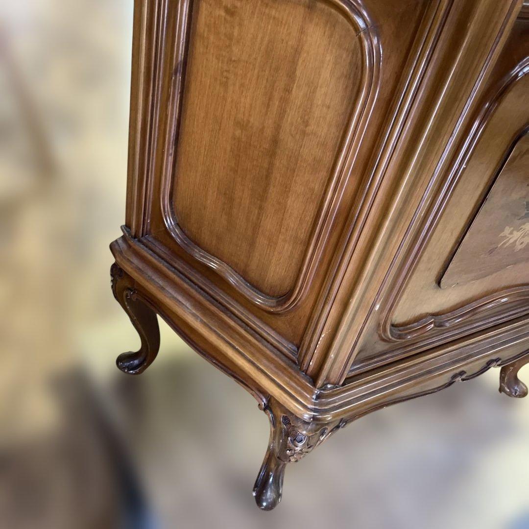 【象嵌】キャビネット◆ヴィンテージ◇程度良好◆鍵付き◇