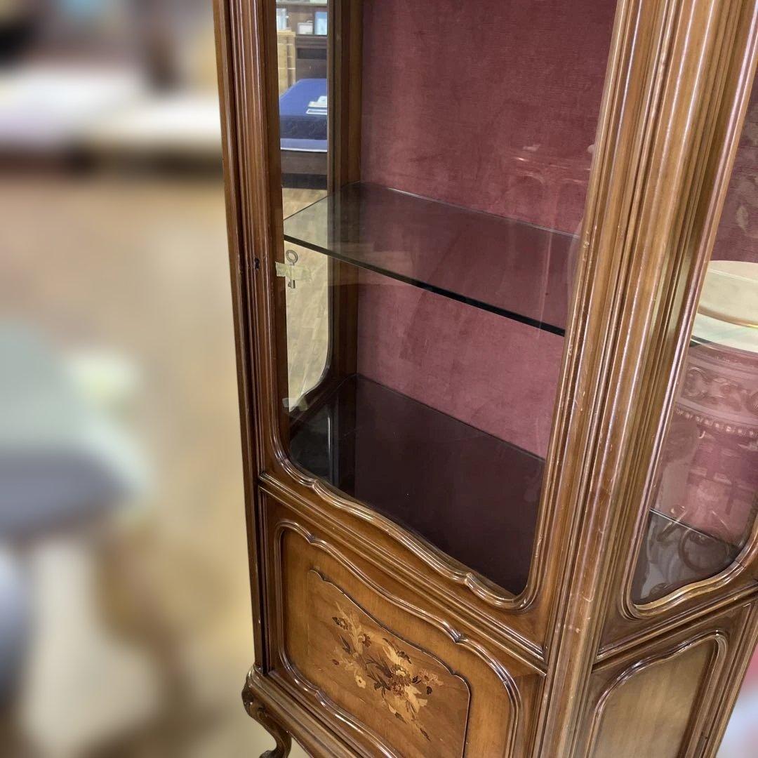 【象嵌】キャビネット◆ヴィンテージ◇程度良好◆鍵付き◇