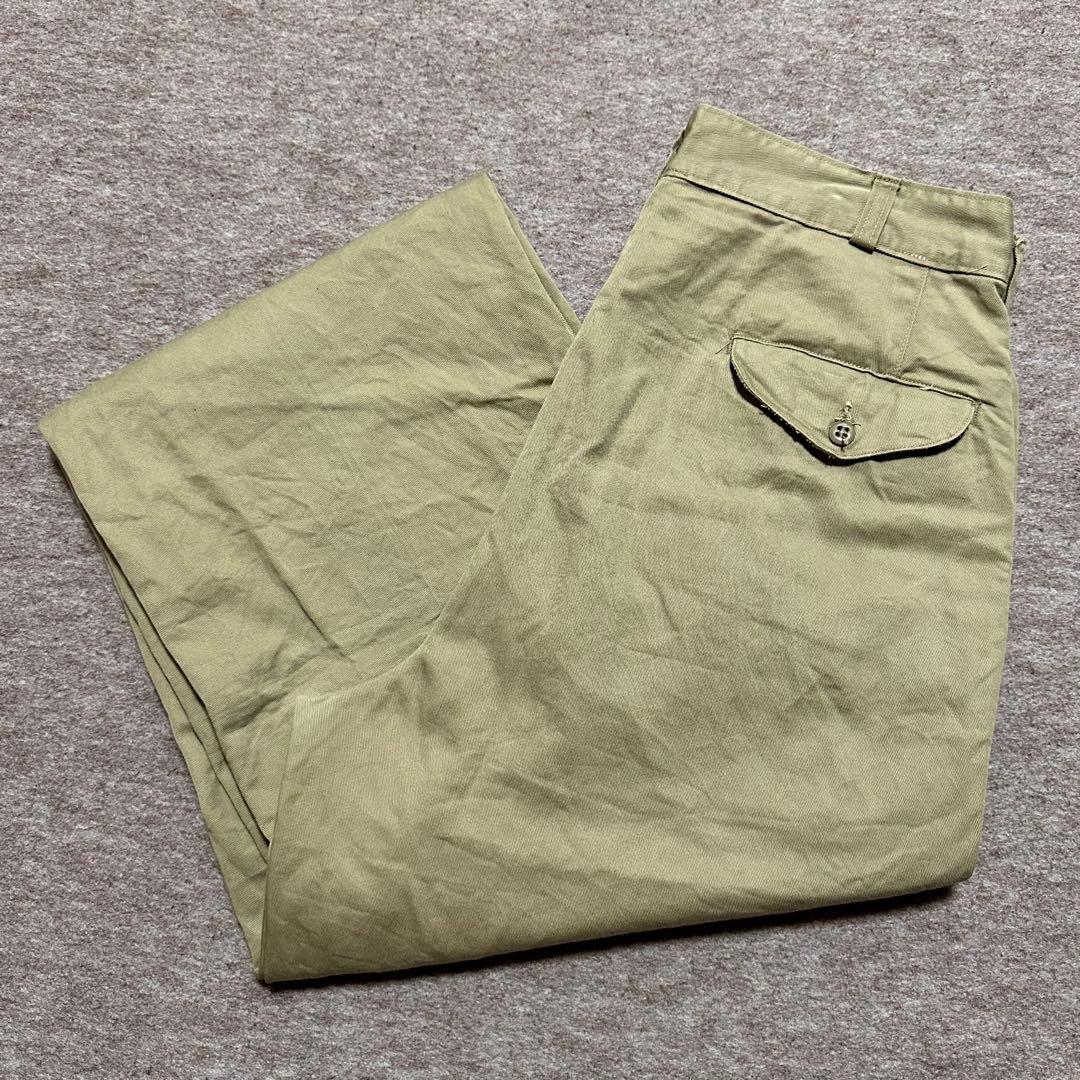 USMC チノパン カーキ フラップポケット トラウザーズ 米軍 実物 60s