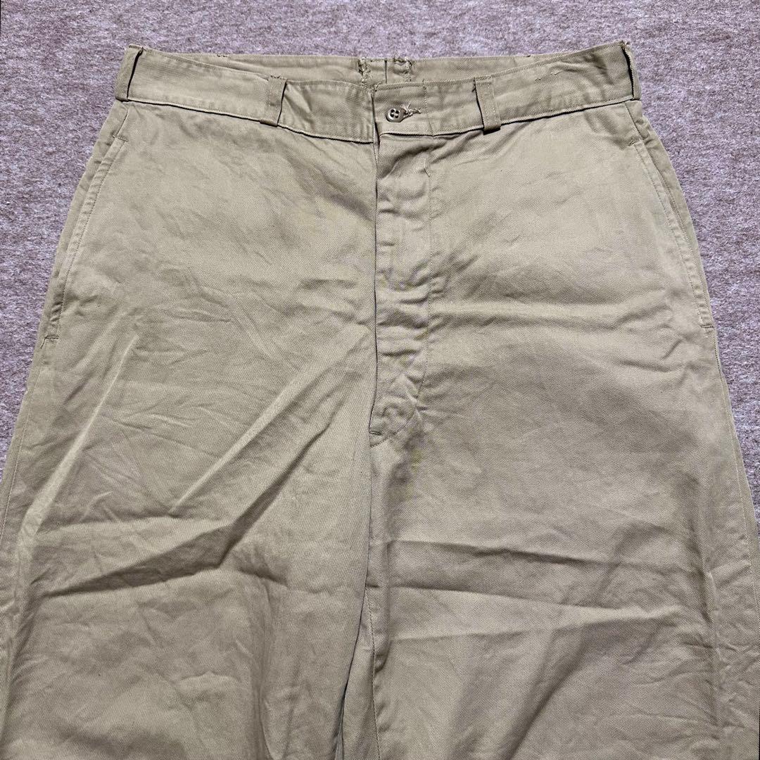 USMC チノパン カーキ フラップポケット トラウザーズ 米軍 実物 60s