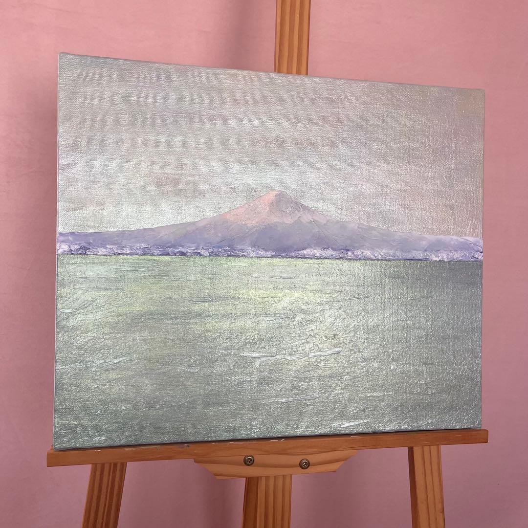 富士山　富士山の絵画 mt.fuji 風景画 ホログラム パール アート 絵