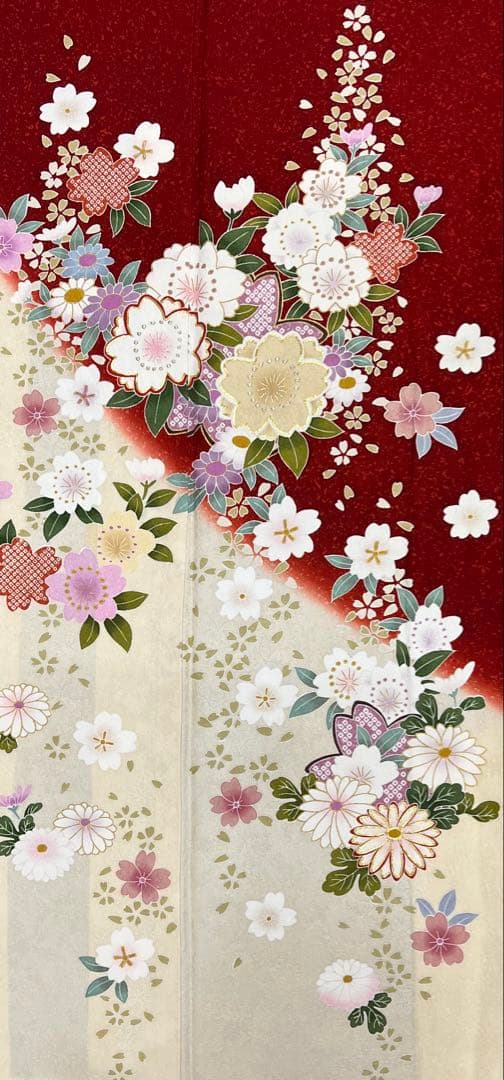 振り袖　フルセット　全通袋帯　別誂長襦袢　成人式　金彩加工　刺繍入り　739