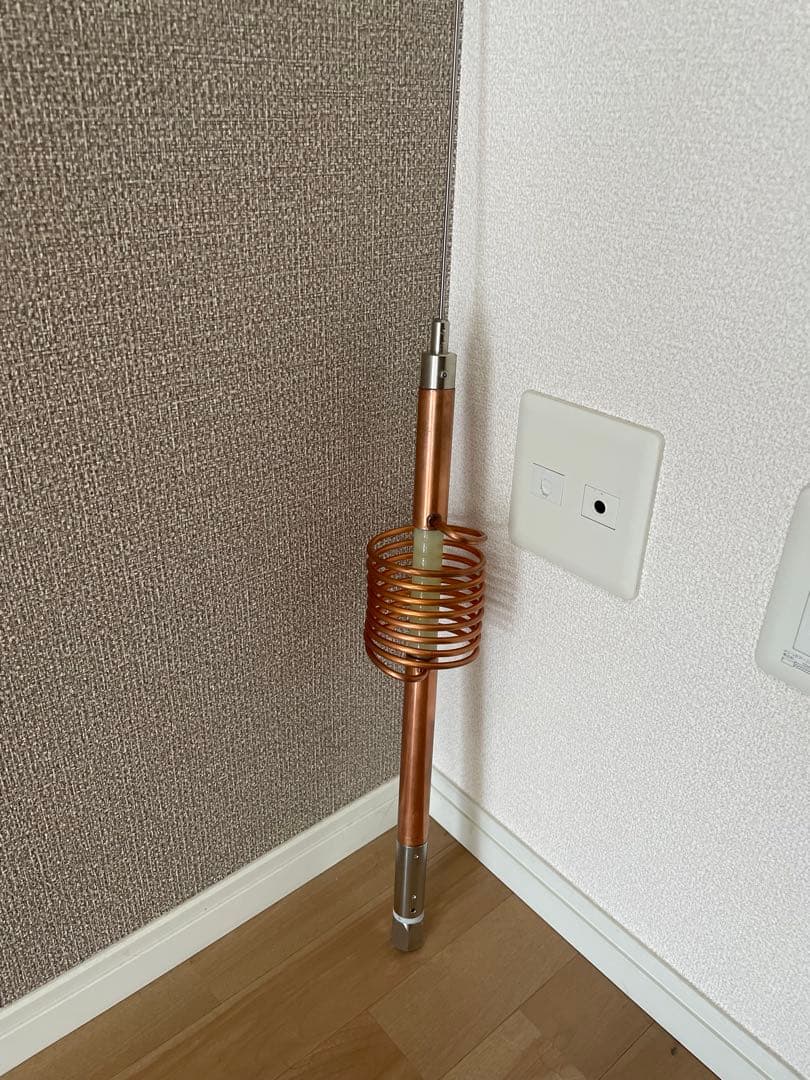 オーダー ハンドメイド21MHzアンテナ 銅製 ほぼ新品 モービルアンテナ
