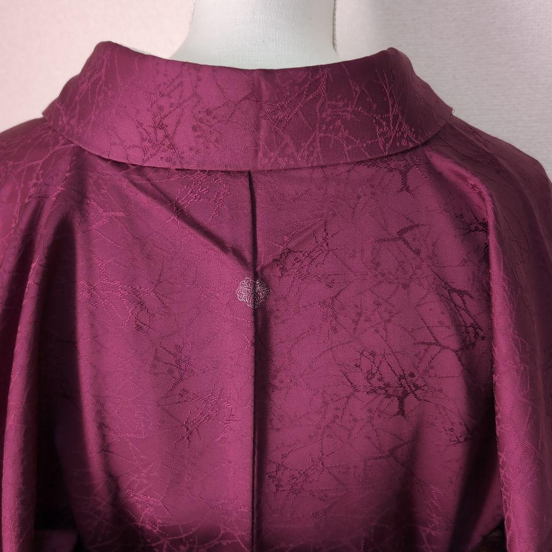 【三花】未使用品　正絹　色無地　袷　一つ紋　着物　リユース