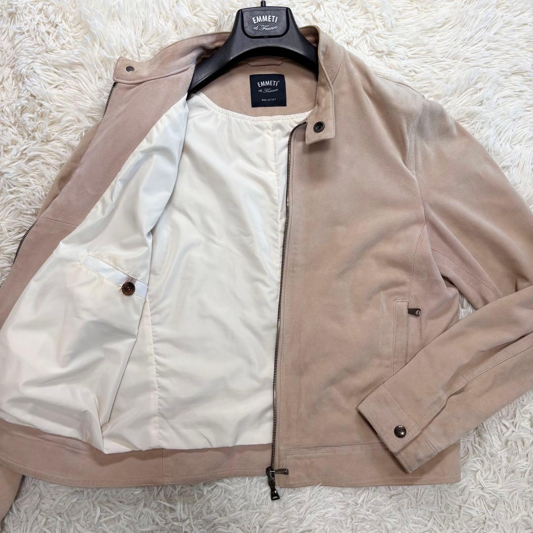 XL相当　EMMETI JURI スエードレザージャケット　シングルライダース