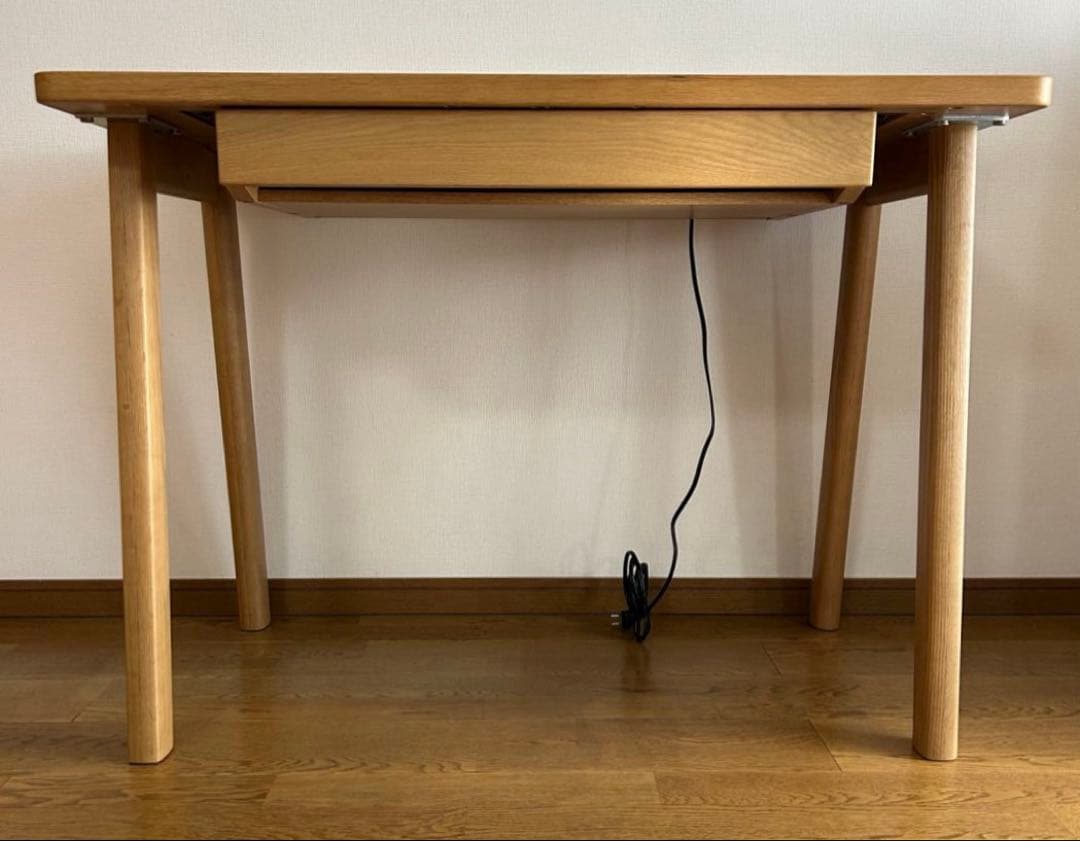 美品 浜本工芸 学習机 ナチュラルオーク パソコンデスク 引出し付き