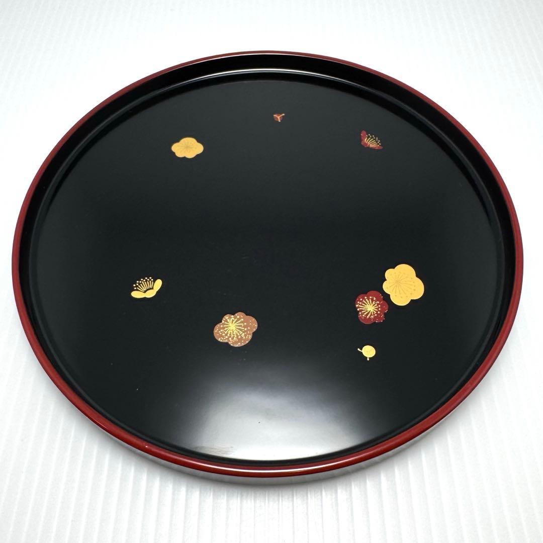 新品 特産輪島塗 漆器 天然木 干菓子盆 梅 膳 トレー 漆 伝統工芸 小サイズ