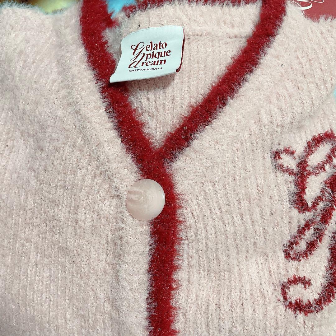 ジェラピケ　ホリデー　ラメフェザーカーディガン　上下セット　ハートカーディガン