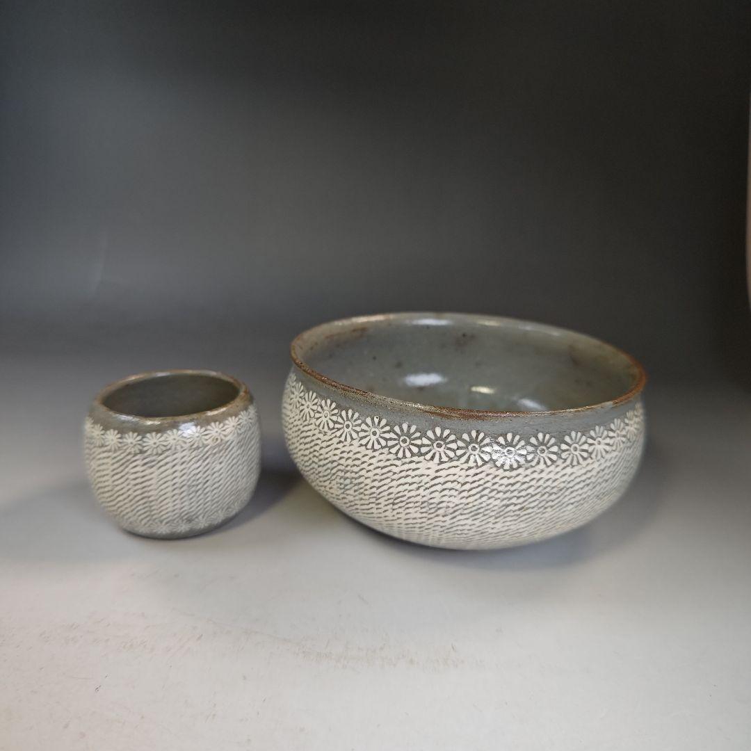 イ845 皆具『陶元窯志堂　朴富元作』『新高麗　花三島　皆具』『堀内宗完　極箱』