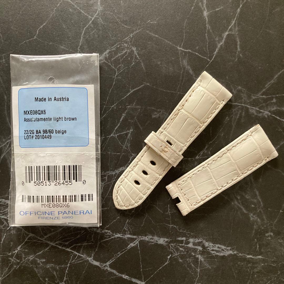 OFFICINE PANERAI レザーベルト 22mmホワイトアリゲーター