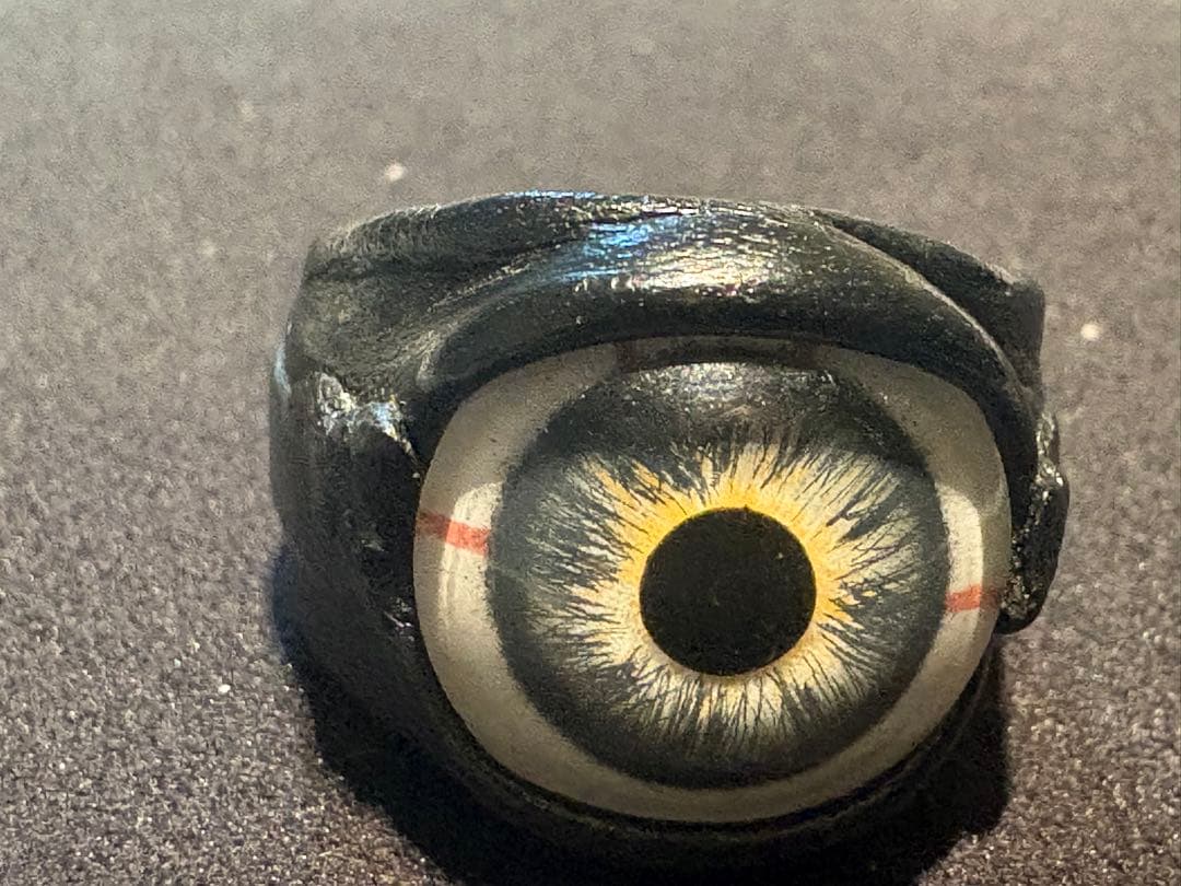 １日限定値下げ。NECROMANCE ネクロマンス　レザー義眼リング