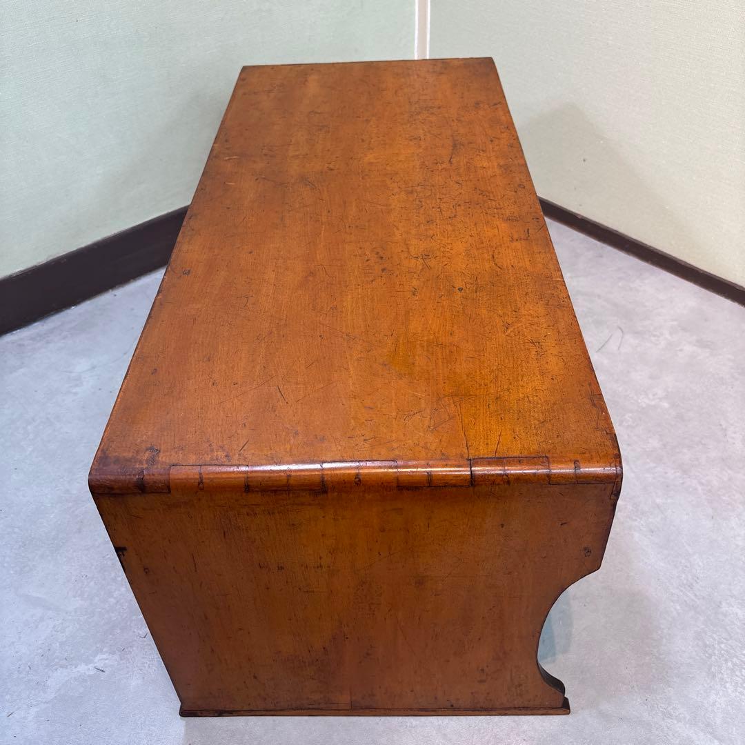 【和モダン】文机　机　テーブル　引き出し二杯　アンティーク　古道具　古家具