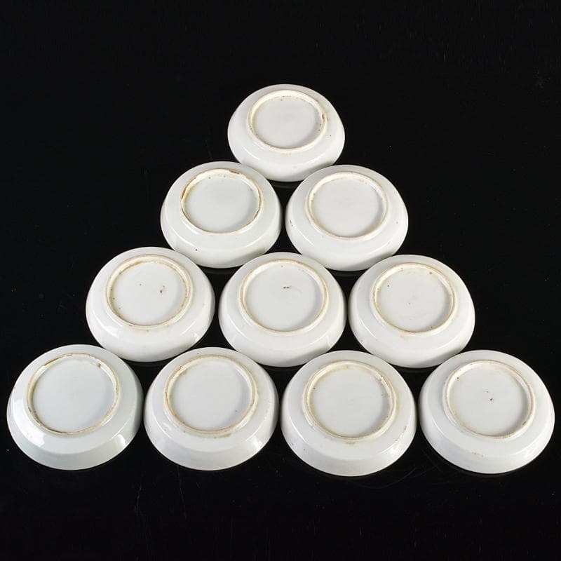 伊万里焼　古伊万里　赤絵金彩　鳥蒲公英文　小皿　十客　時代箱付　C　R6176