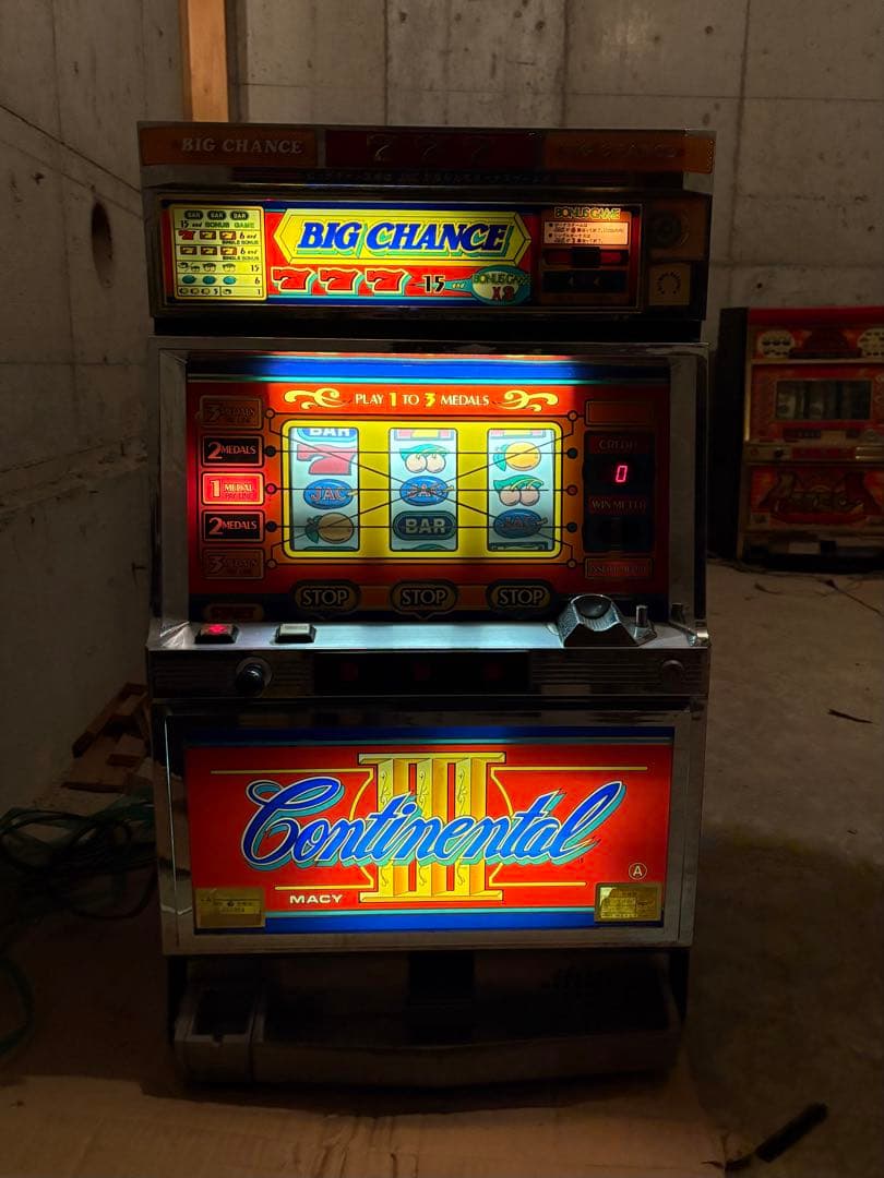 【通電確認済み】パチスロ実機 コンチネンタルIII 昭和レトロ スロットマシン