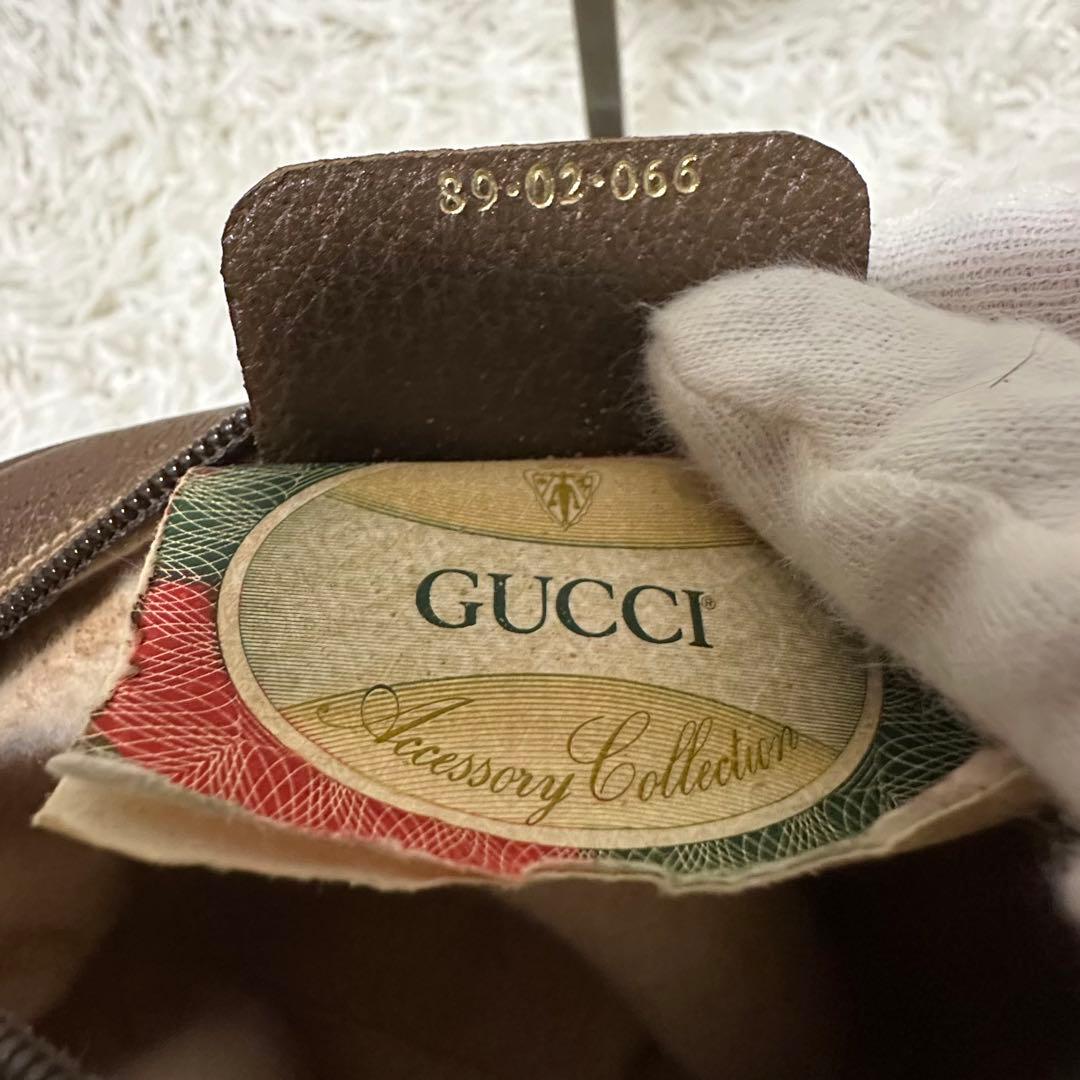 希少 レア オールドグッチ GG レザー ショルダーバッグ シェリーライン ロゴ