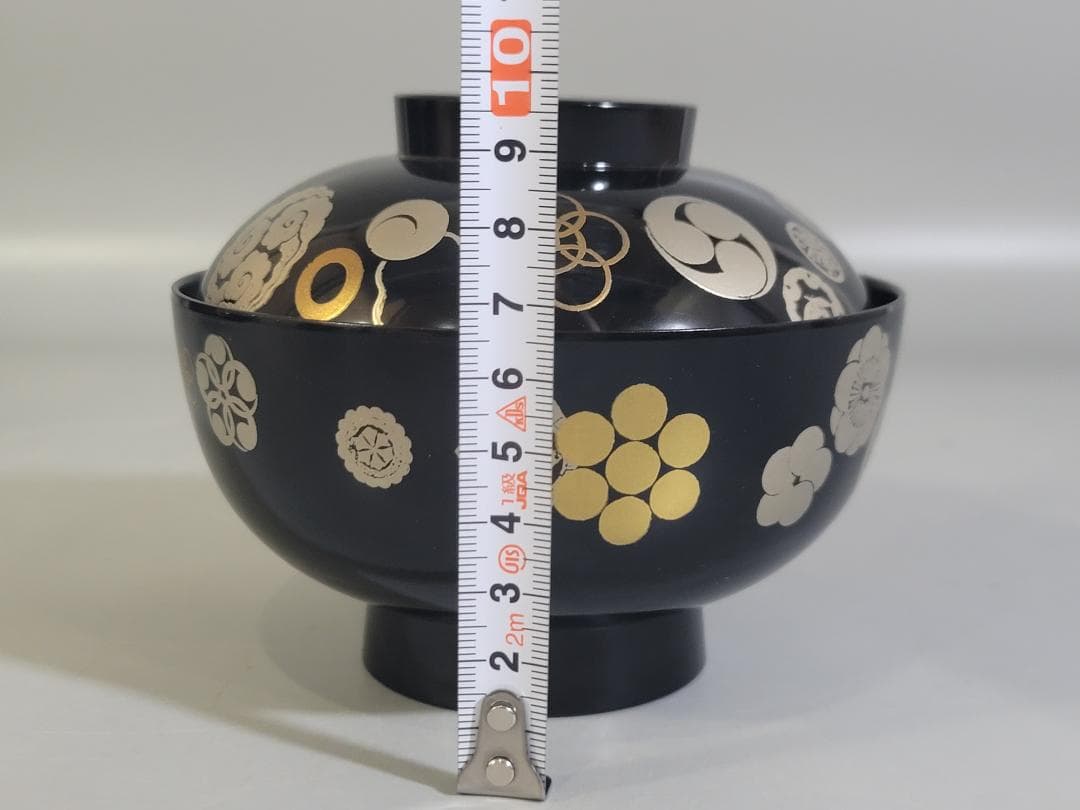 金銀 家紋散 蒔絵 吸物椀 五客 美品 DT339