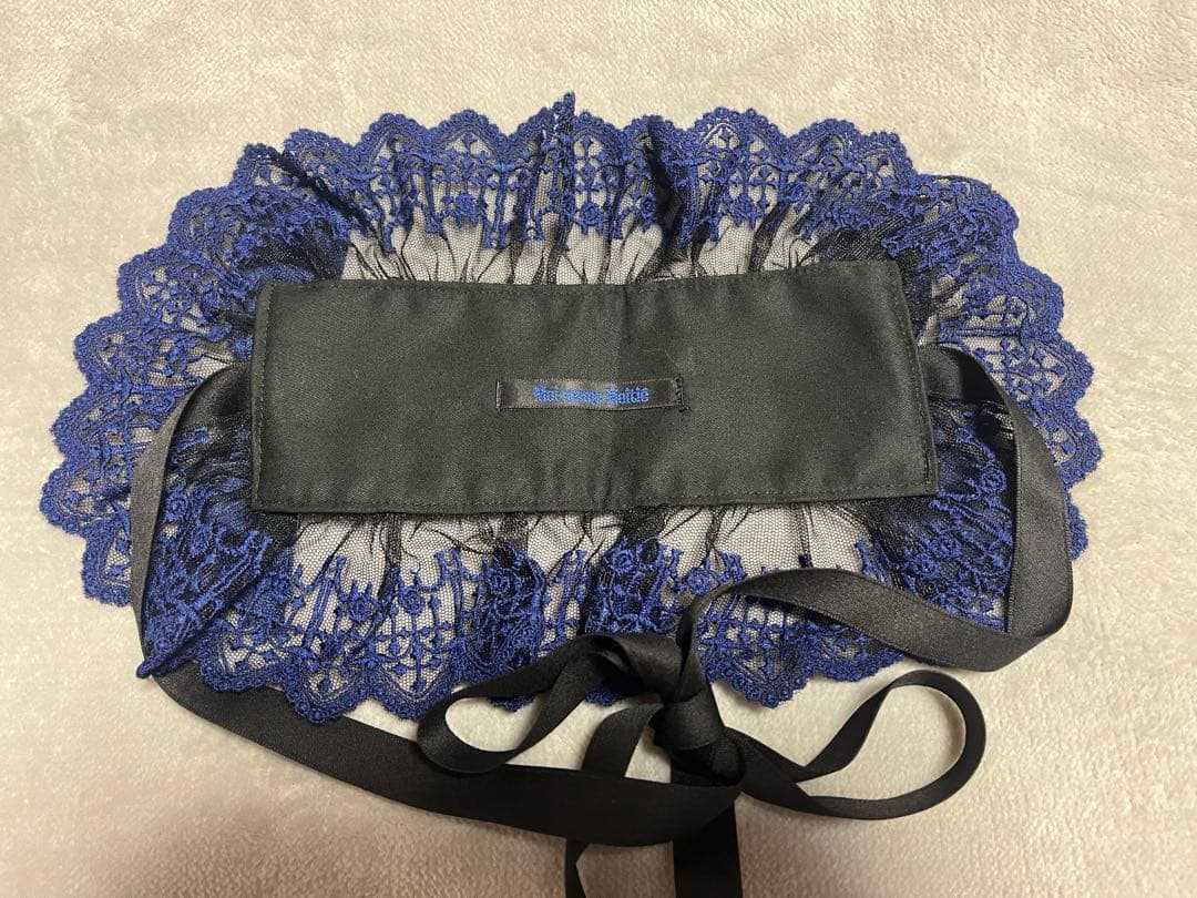 Moi-meme-Moitie クロスアーチレースヘッドドレス(黒青)