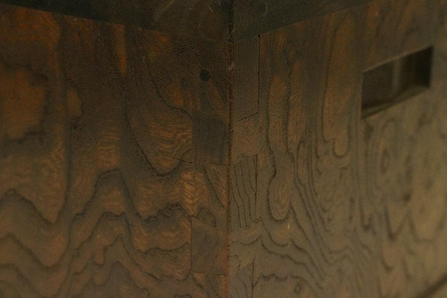 古民具 欅 四方 瓶掛 火鉢 五徳付(ZE447)