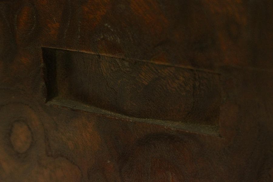 古民具 欅 四方 瓶掛 火鉢 五徳付(ZE447)