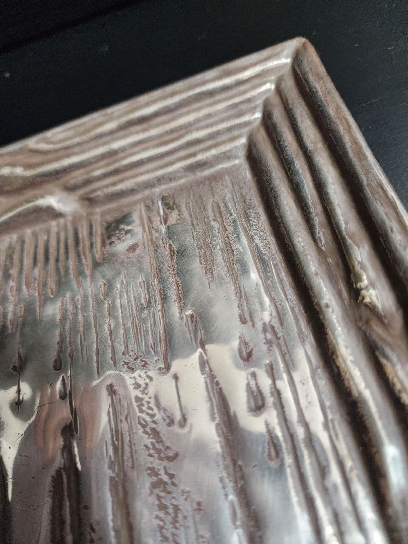 金工師 四世 一ノ瀬宗辰造 南陵 四方盆 共箱 栞 銀製 419.67g 茶道具