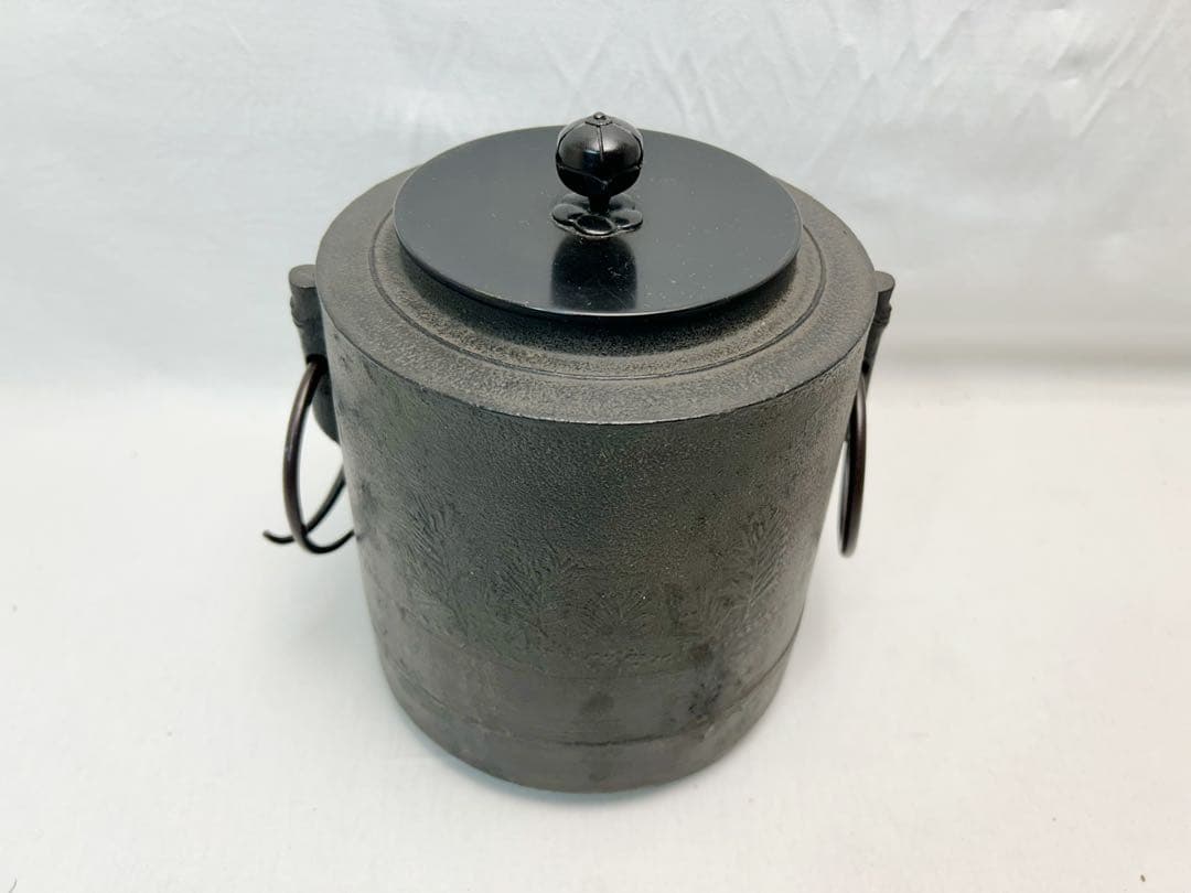 美品 茶道具 さつま織部 風炉型 野々田風炉型電熱器 松紋 筒釜