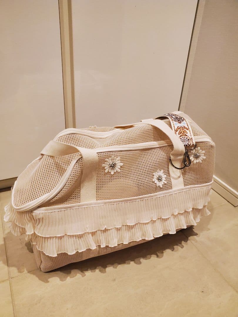 フラワーレース　犬用キャリーバッグ