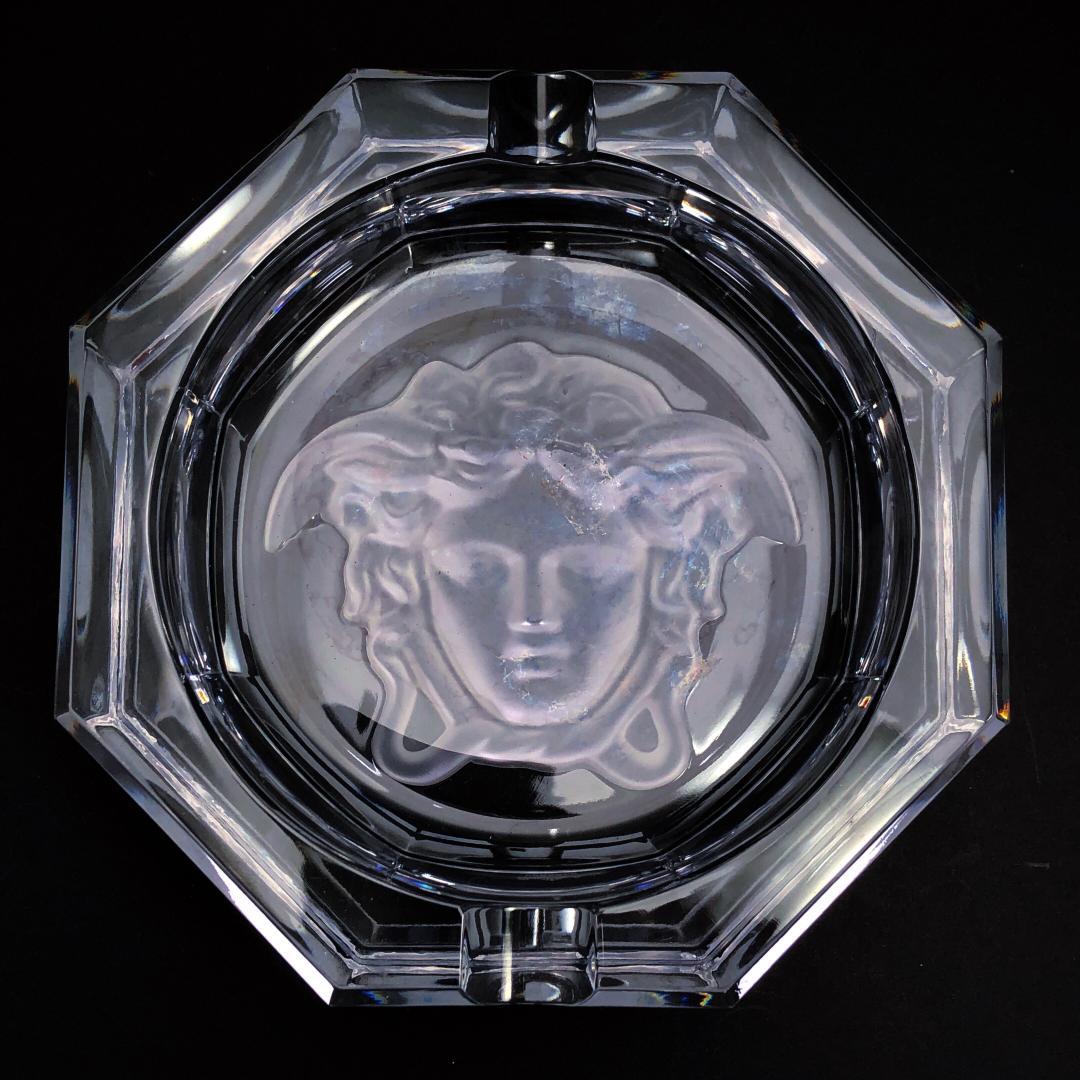 【美品・箱付】ヴェルサーチ × ローゼンタール／クリスタル アッシュトレイ 灰皿