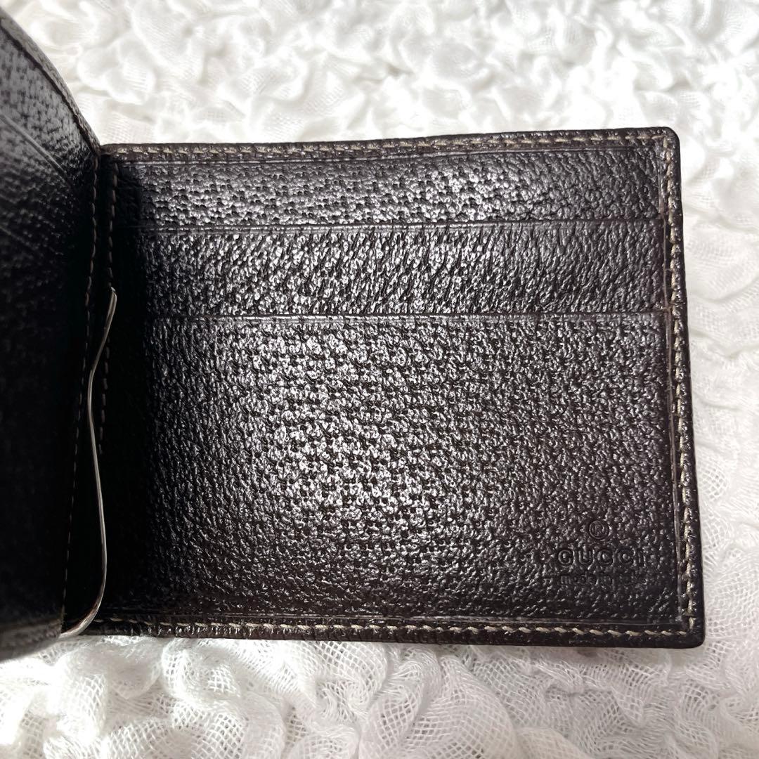 超希少✨美品　GUCCI GGキャンバス 二つ折り財布　マネークリップ　グッチ