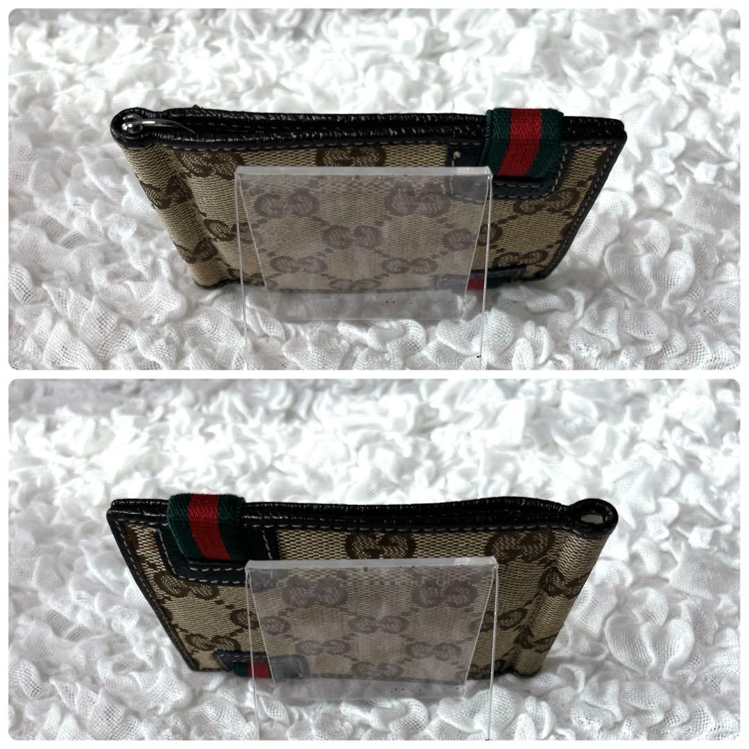 超希少✨美品　GUCCI GGキャンバス 二つ折り財布　マネークリップ　グッチ