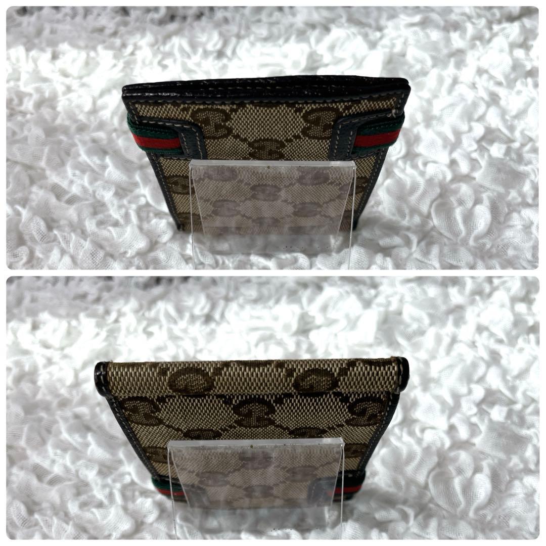 超希少✨美品　GUCCI GGキャンバス 二つ折り財布　マネークリップ　グッチ