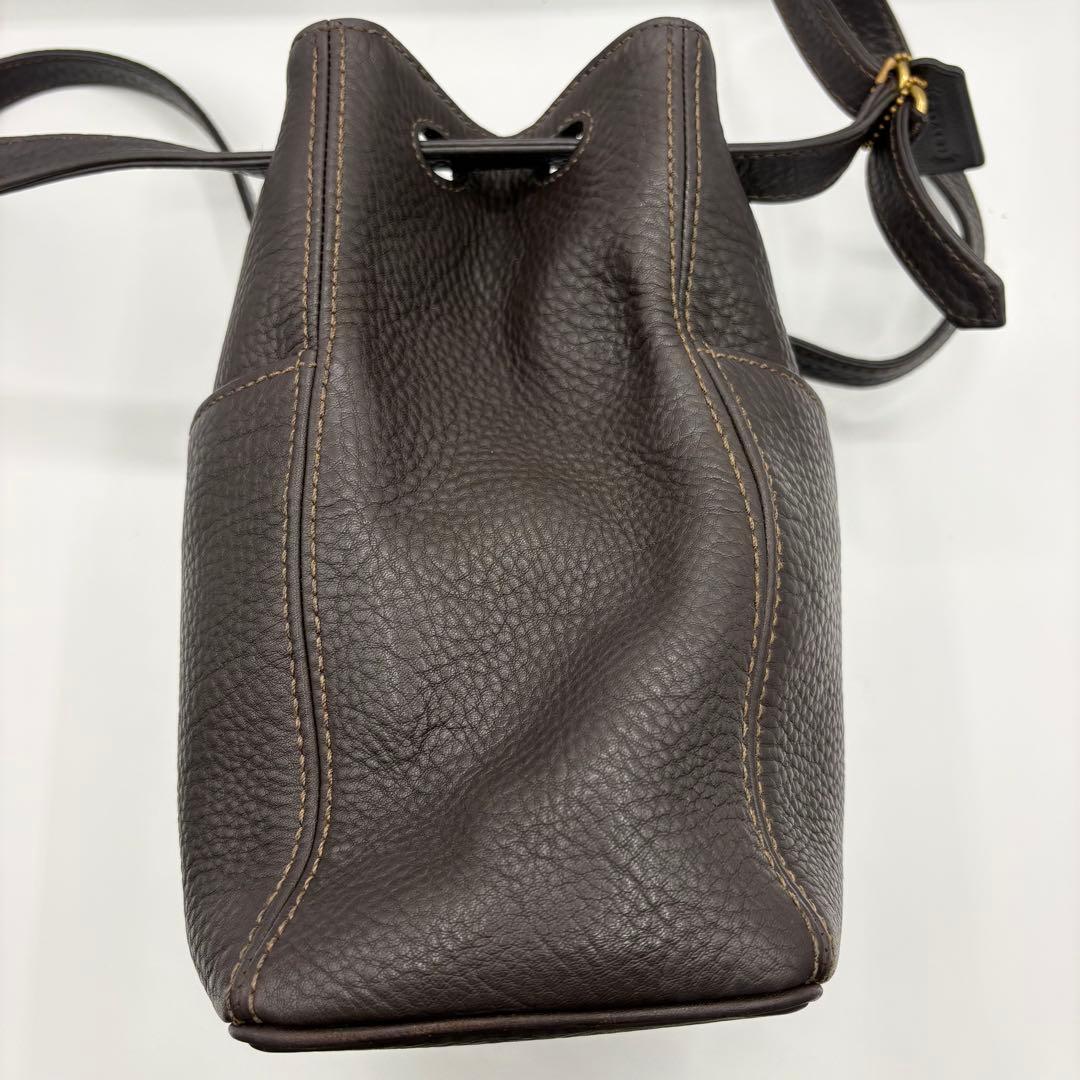 【美品】オールドコーチ ショルダーバッグ オールレザー 本革 しぼ革 シボ革 茶