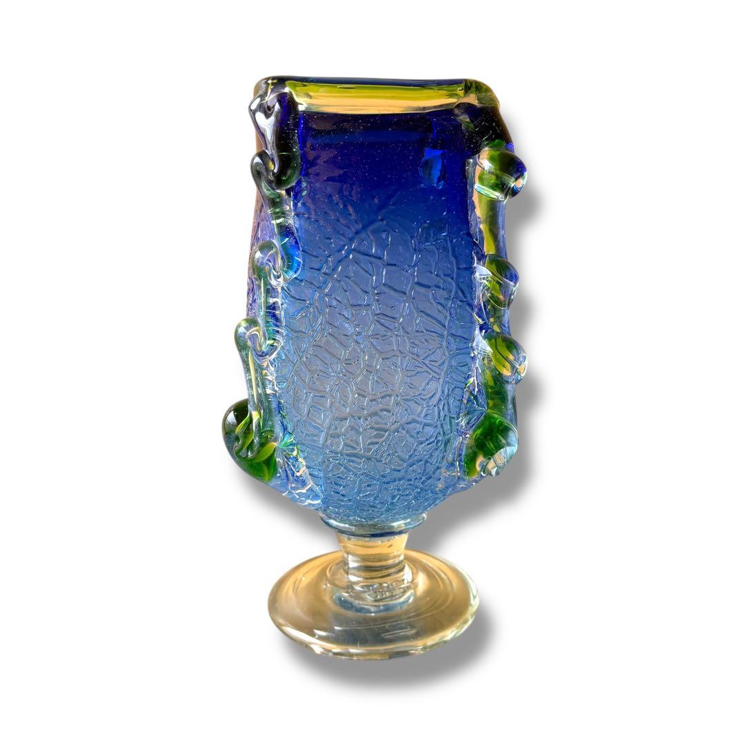 mune 桃原正男作 花瓶 琉球ガラス 現代の名工 奥原硝子製造所