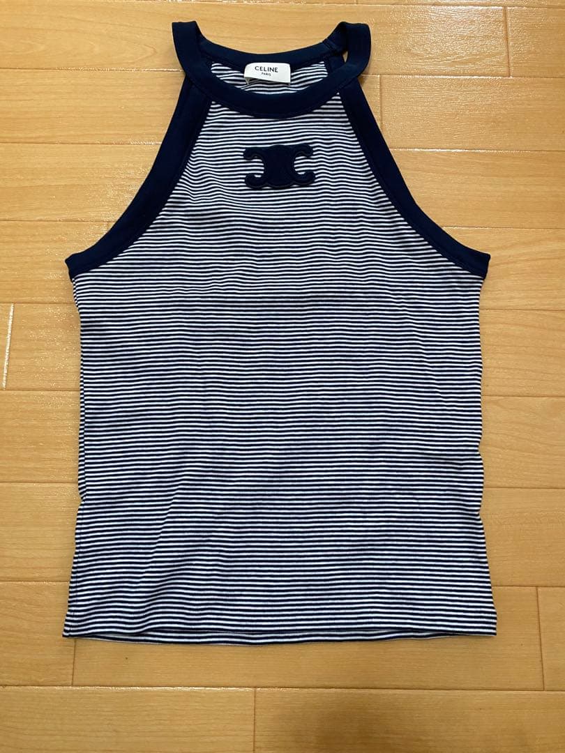 セリーヌ　ストライプタンクトップ ネイビー
