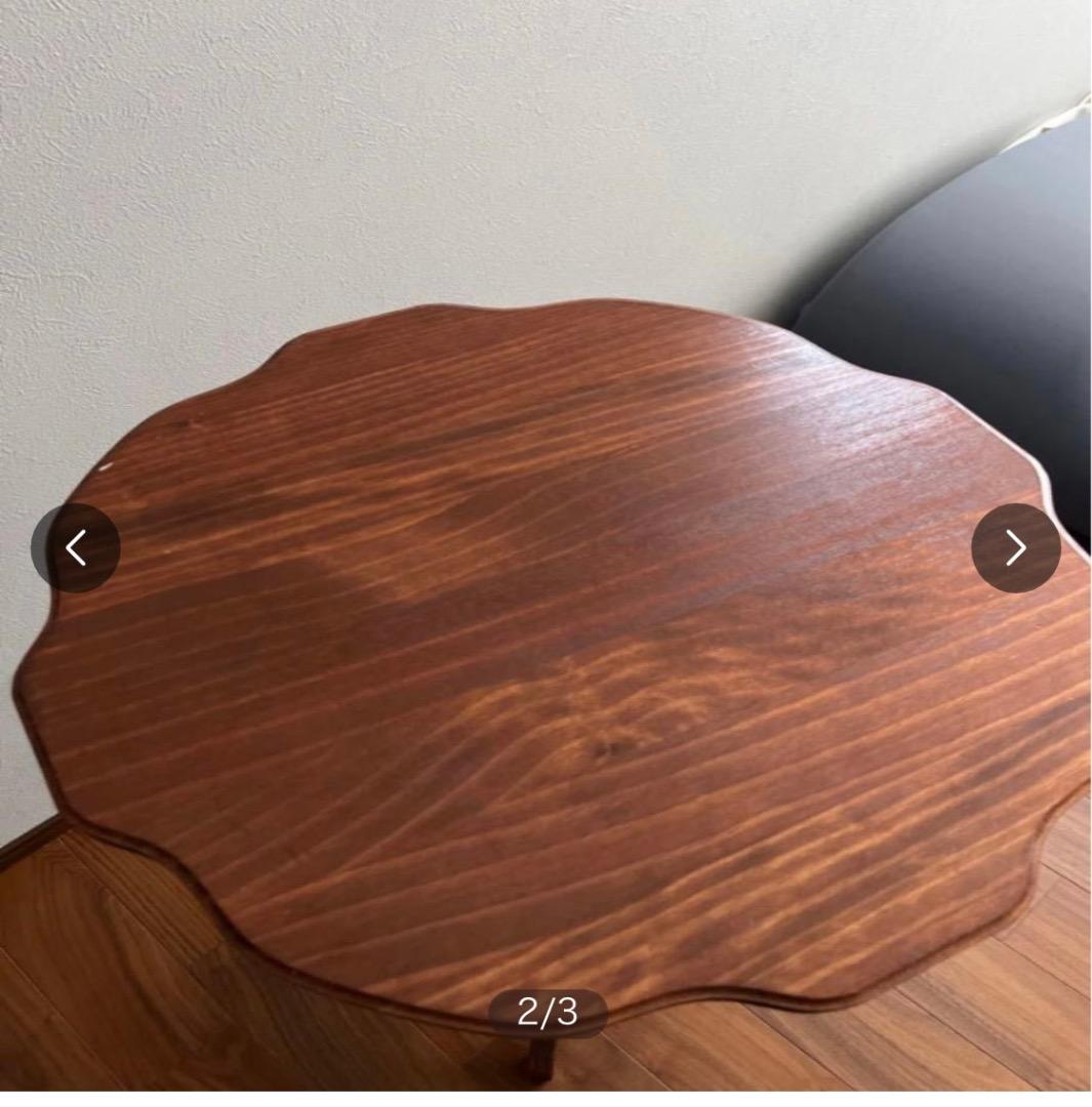 木製丸型サイドテーブル