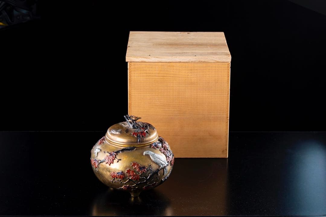 香炉 宮部篤良 大日本京都住 一光堂 花押 象嵌細工 明治期 時代物 古美術