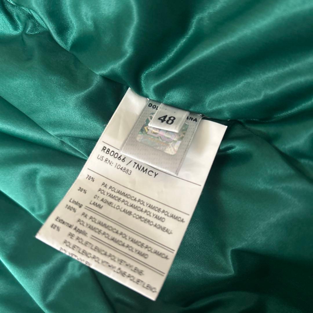 ドルチェ＆ガッバーナ　中綿ダウン　レザー切替ライダースジャケット