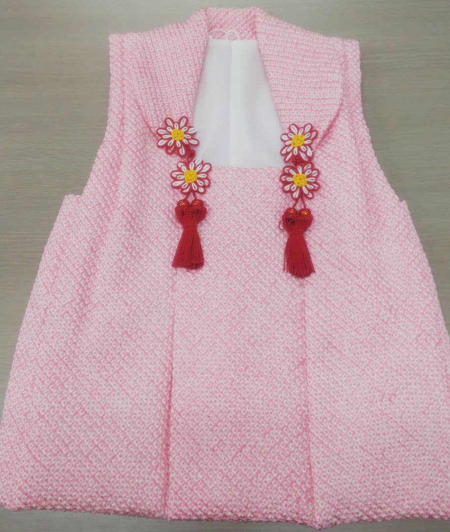 三歳お祝い着 被布コート 鹿の子絞り