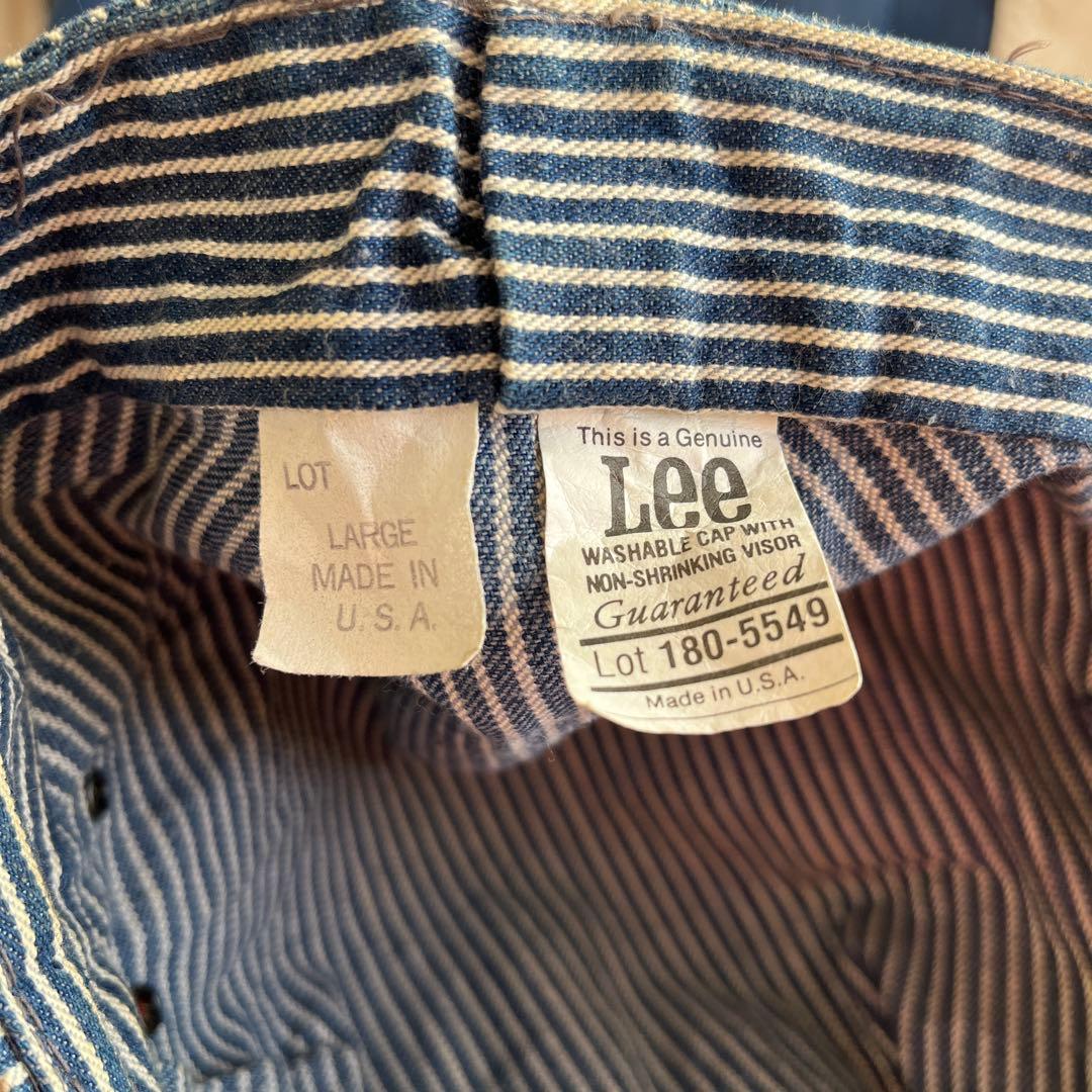 60s 〜 70s ビンテージ Lee ヒッコリー ワークキャップ Lアメリカ製
